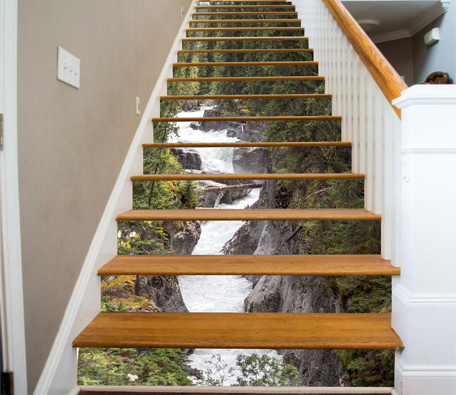 3D Dark Forest World 106 Stair Risers