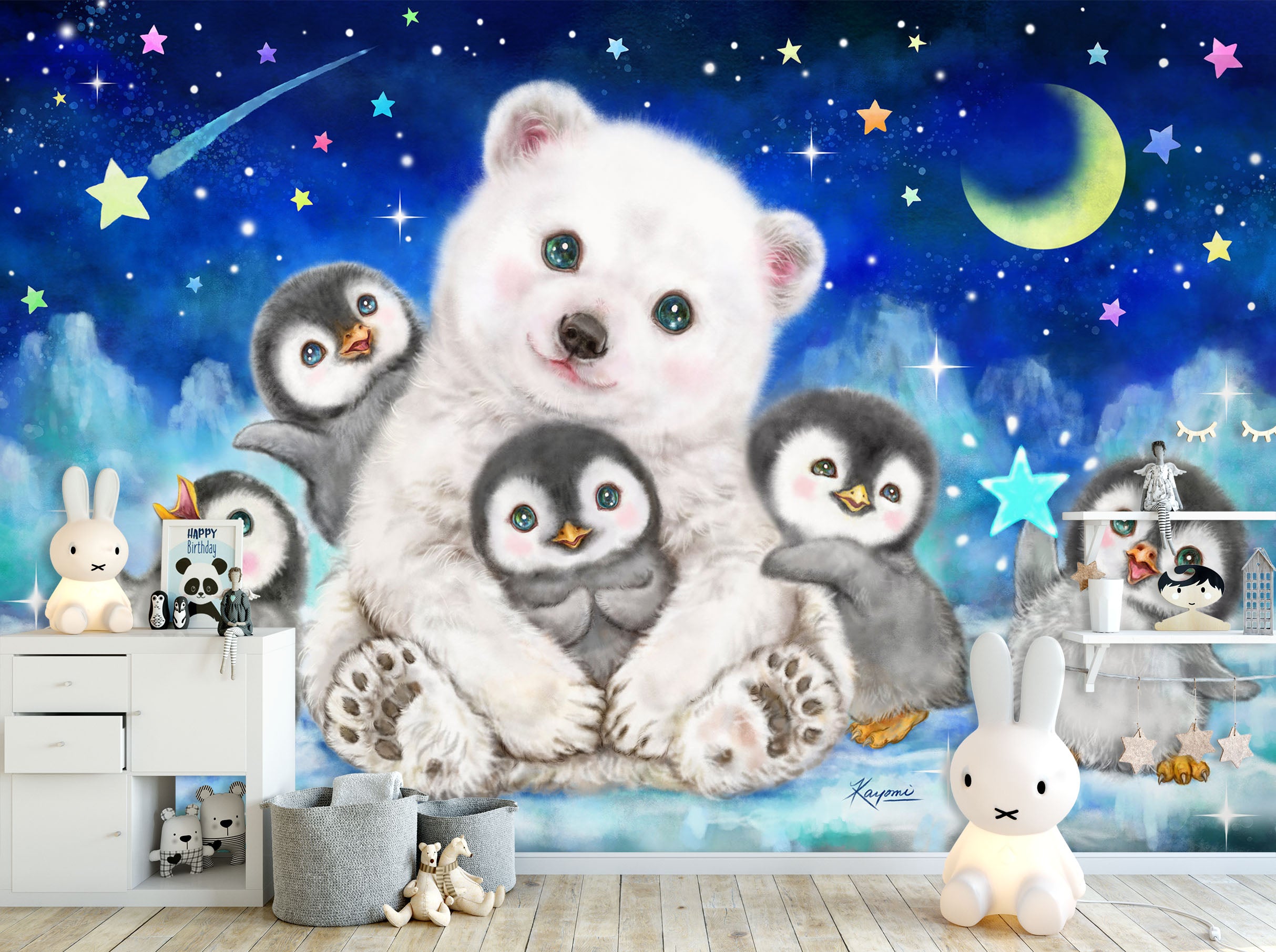 3D Cute Bear Penguin 5538 Kayomi Harai Wall Mural Wall Murals