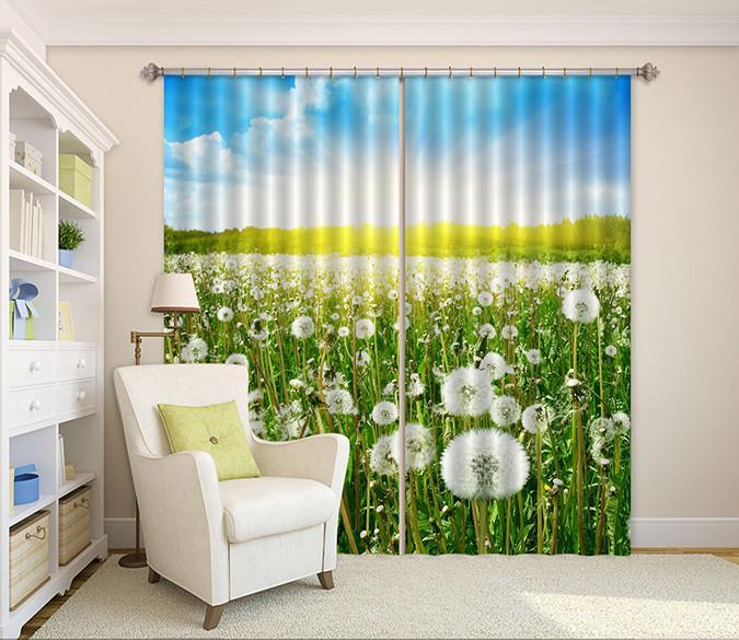 3D Dandelion Field 163 Curtains Drapes