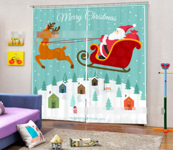 3D Cute Santa Claus 2059 Curtains Drapes