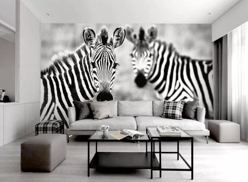 3D Cute Zebra 169 Wall Murals