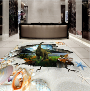 3D Dinosaur World 410 Floor Mural  Wallpaper Murals Rug & Mat Print Epoxy waterproof bath floor
