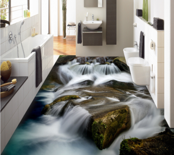 3D Cyan Stone Steps 403 Floor Mural  Wallpaper Murals Rug & Mat Print Epoxy waterproof bath floor